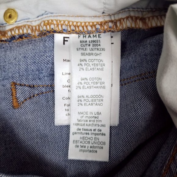 Frame Le Skinny De Jeanne Triangle Hem Jeans In Seabright Exclusive Sz 26 - Picture 8 of 10